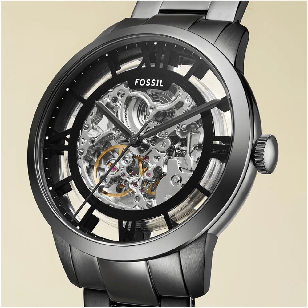 Relógio Fossil Townsman Grafite Automático Skeleton - fluiartejoias